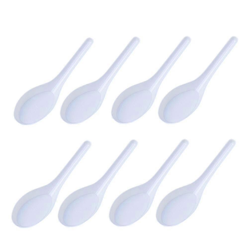 50pcs Clear Plastic Disposable Soup Spoons for Home Kitchen Use, Ideal for Asian Soups (white)