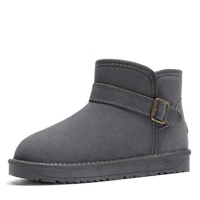 Australia Style Snow Boots Men Genuine Cowhide Leather Warm Fur Plush Insole Shoes Men 'S Winter Buckle Strap Ankle Boots