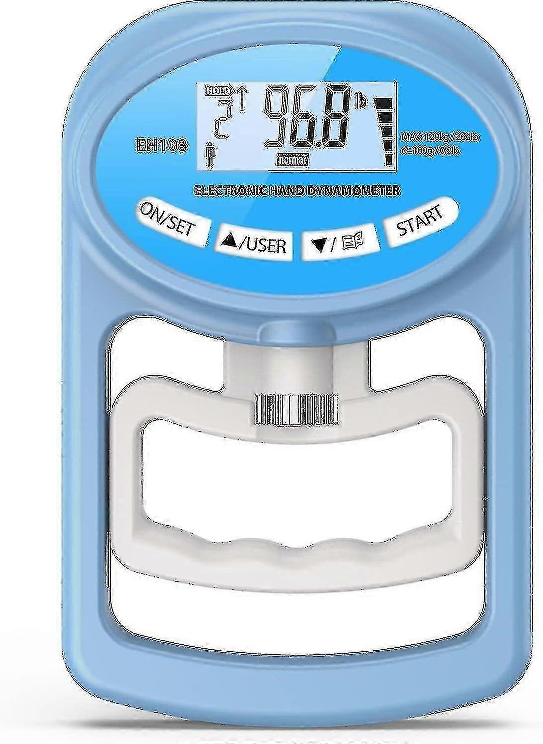 Digital Hand Grip Strength Tester - Electronic Grip Dynamometer Trainer Blue