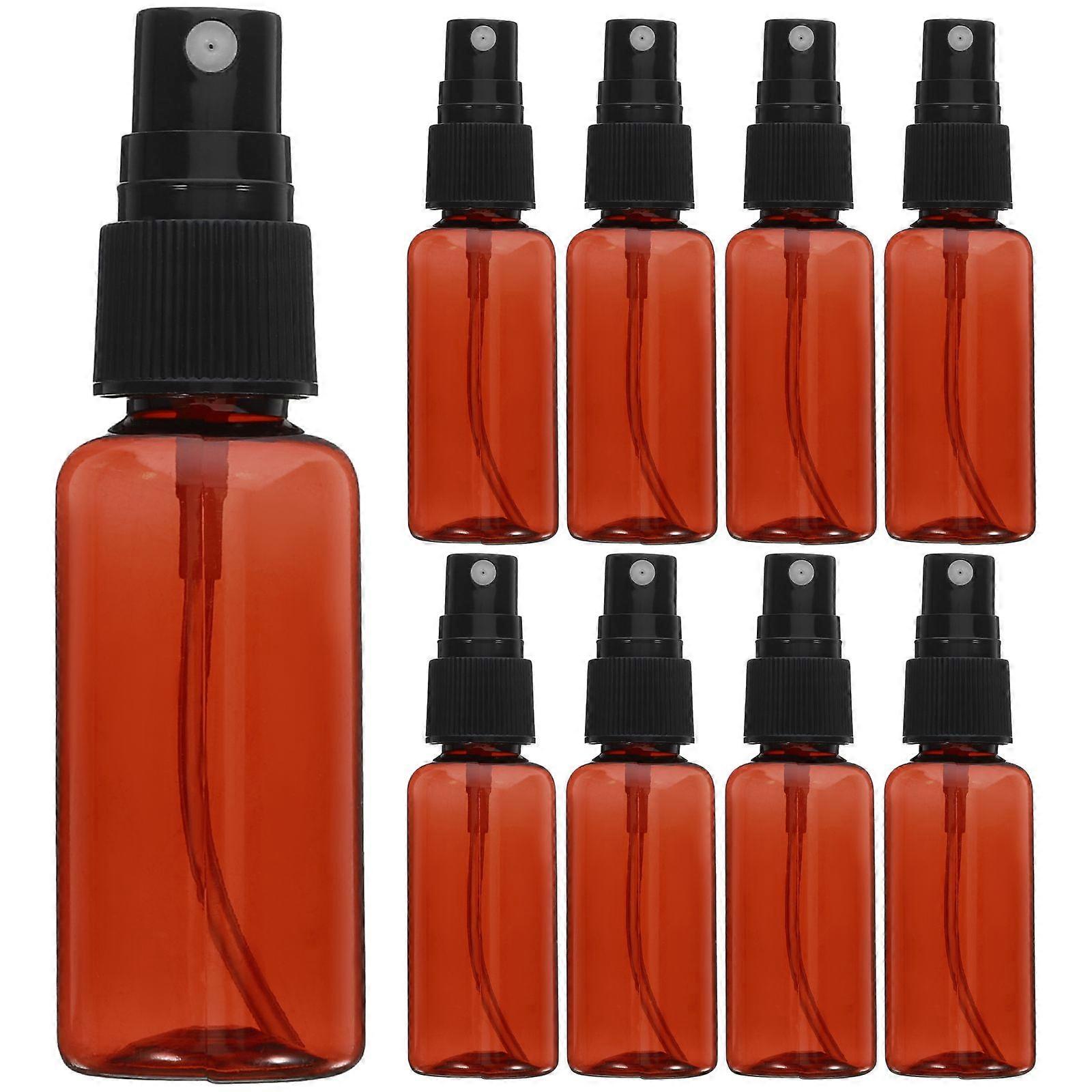 20pcs Mini Plastic Small Empty Spray Bottle For Make Up And Skin Care Refillable Travel Use (Brown with Black Sprayer)