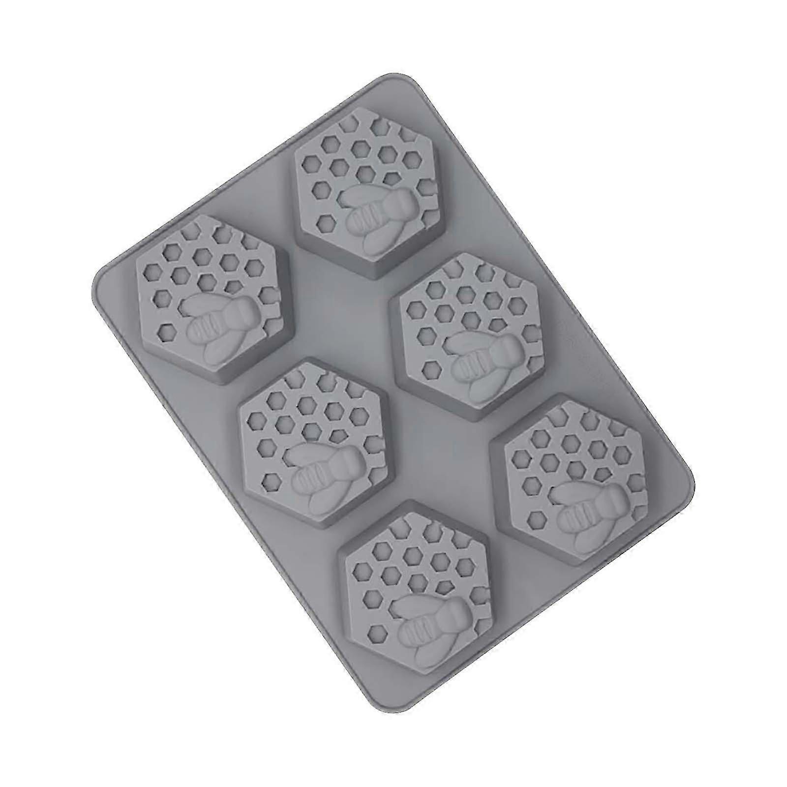 6-diamond Bee Silicone Molds Honeycomb Honeycomb Chocolate Moon Cake Molds DIY Baking Tool