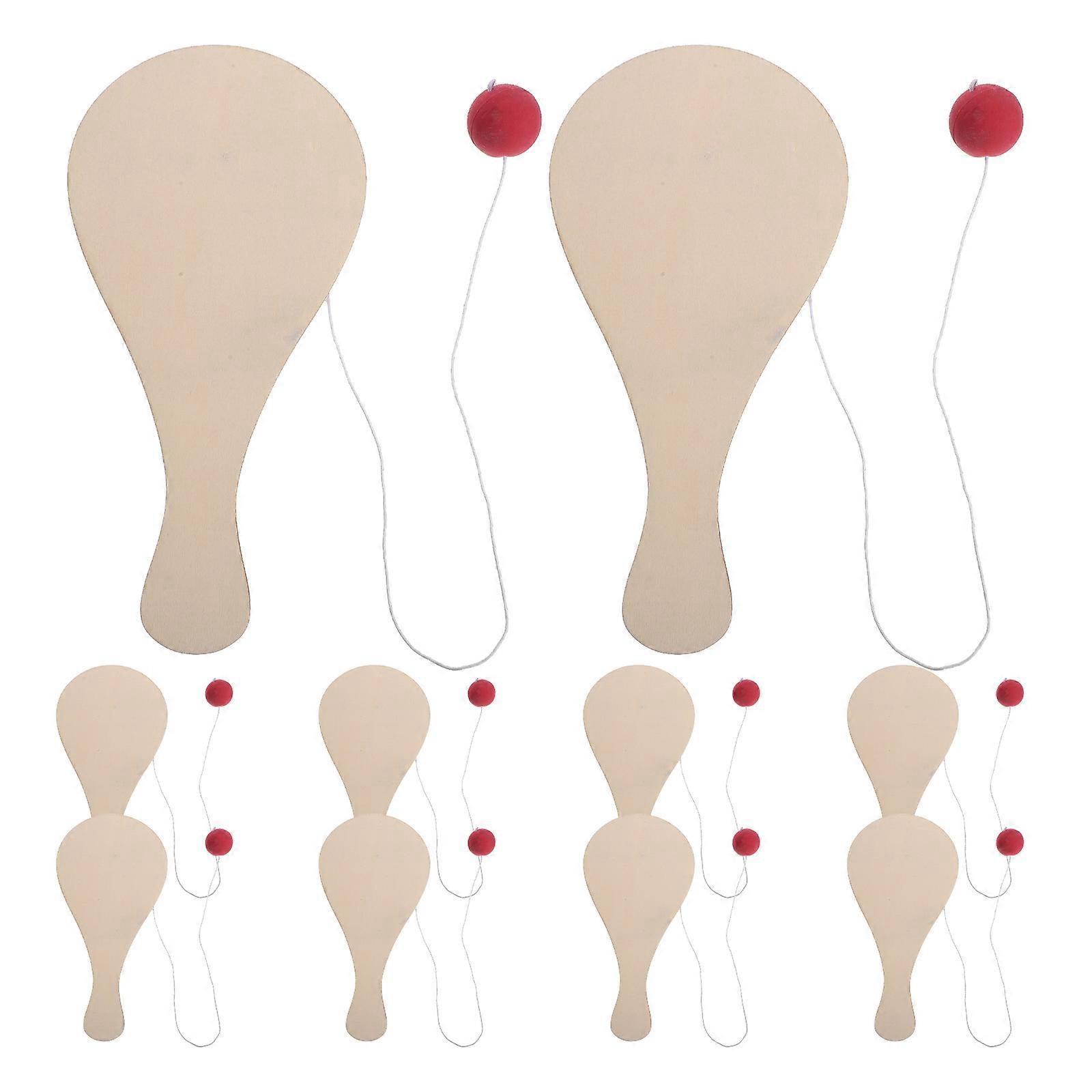 Wooden Paddle Ball Set – Unfinished Natural Wood for DIY Painting, Crafting, and Creative Play – Safe Indoor Game and Art Activity Tool