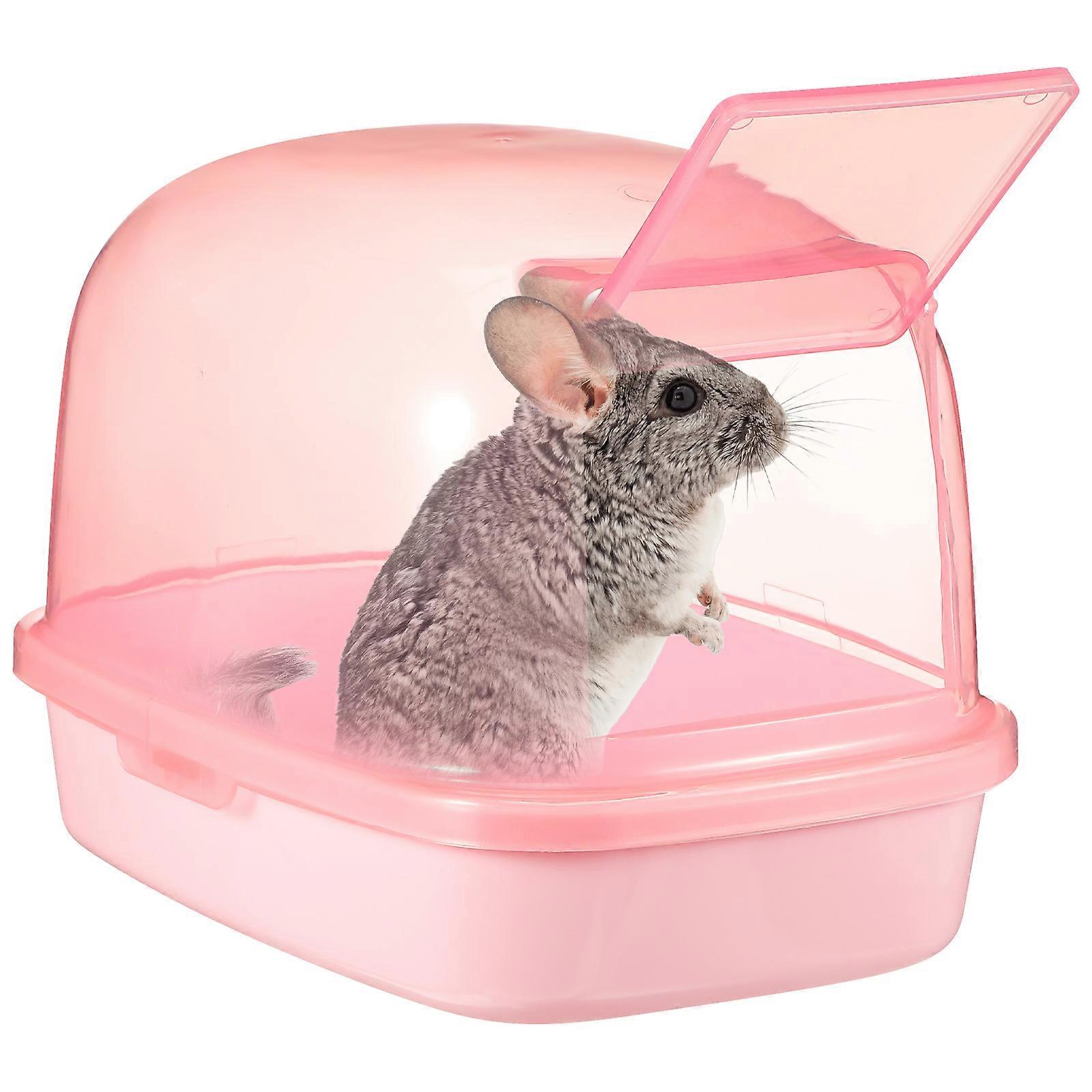 Transparent Hamster Sand Bath Box – Durable Plastic Pet Bathroom Container for Hamsters, Chinchillas, and Dwarf Hamsters