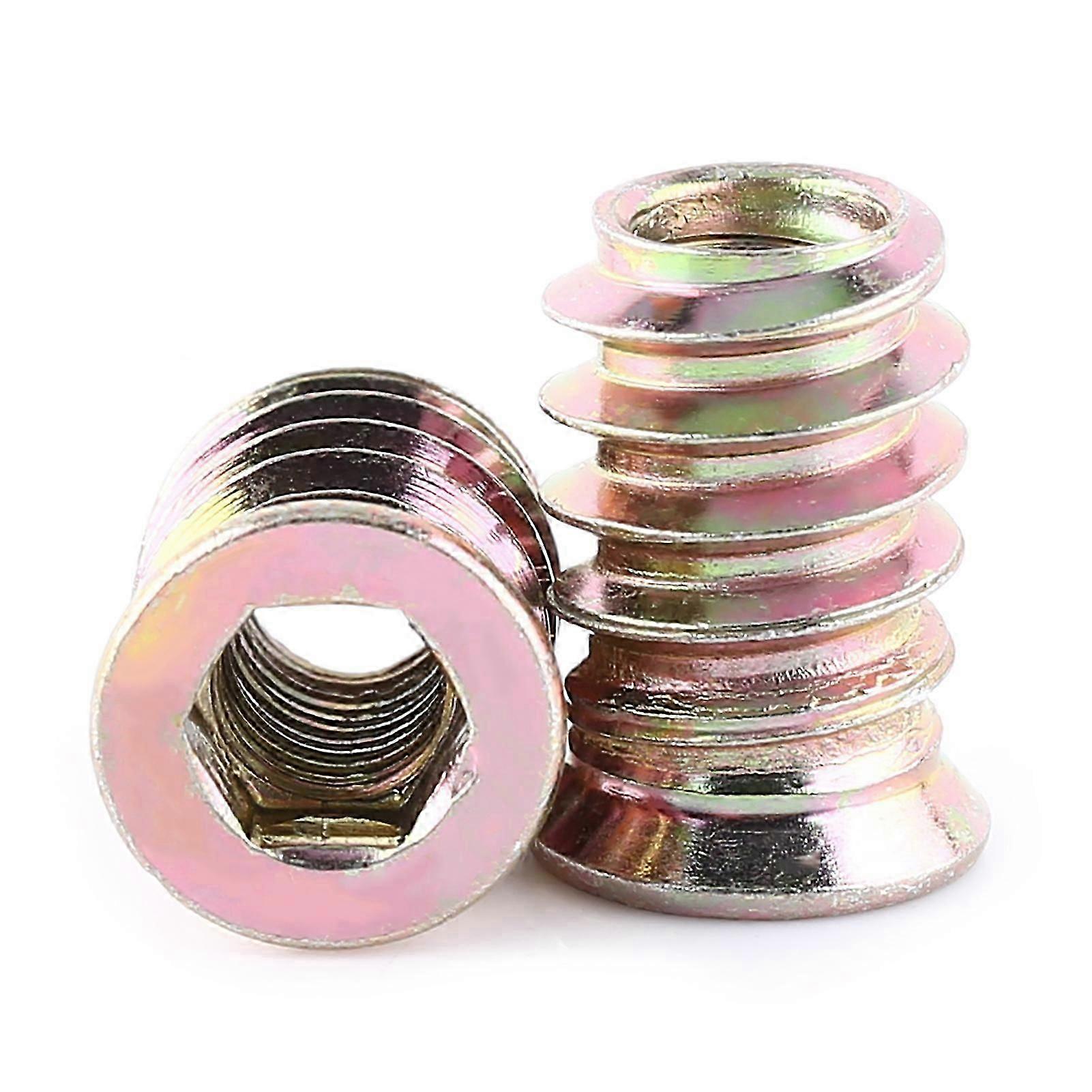 20pcs M6/M8/M10 Wood Furniture Threaded Insert Steel Nuts Hex Socket Screw in Nut