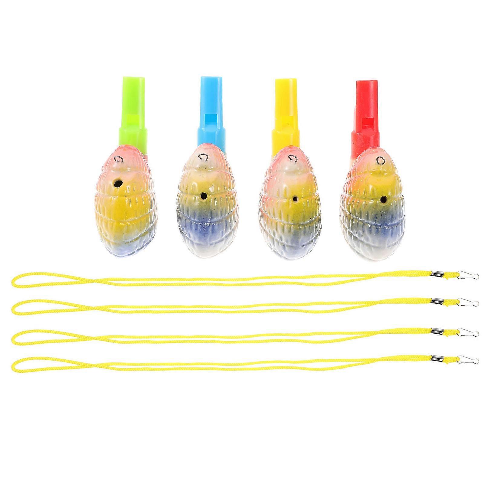 Toy Whistles Ceramic Slide Whistles Kids Interactive Play Multi Color 8X5X3CM Bird Sound Imitation 10Pcs