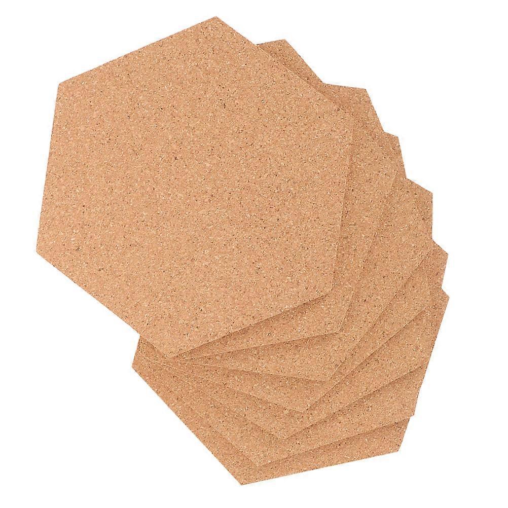 Small Cork Board For Office Hexagon Self-Adhesive Backing Classroom Commercial Environments Note Display Coasters 1Set
