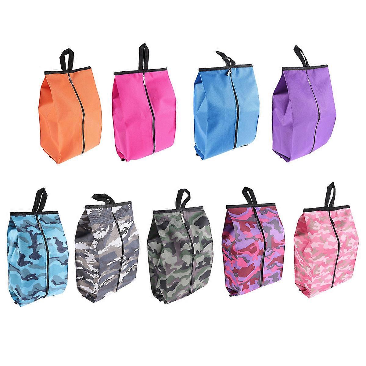 Travel Shoes Carrier Large Capacity Portable Waterproof Shoe Storage Bag for Camping with Zipper Closure Camouflage Grey 1Set