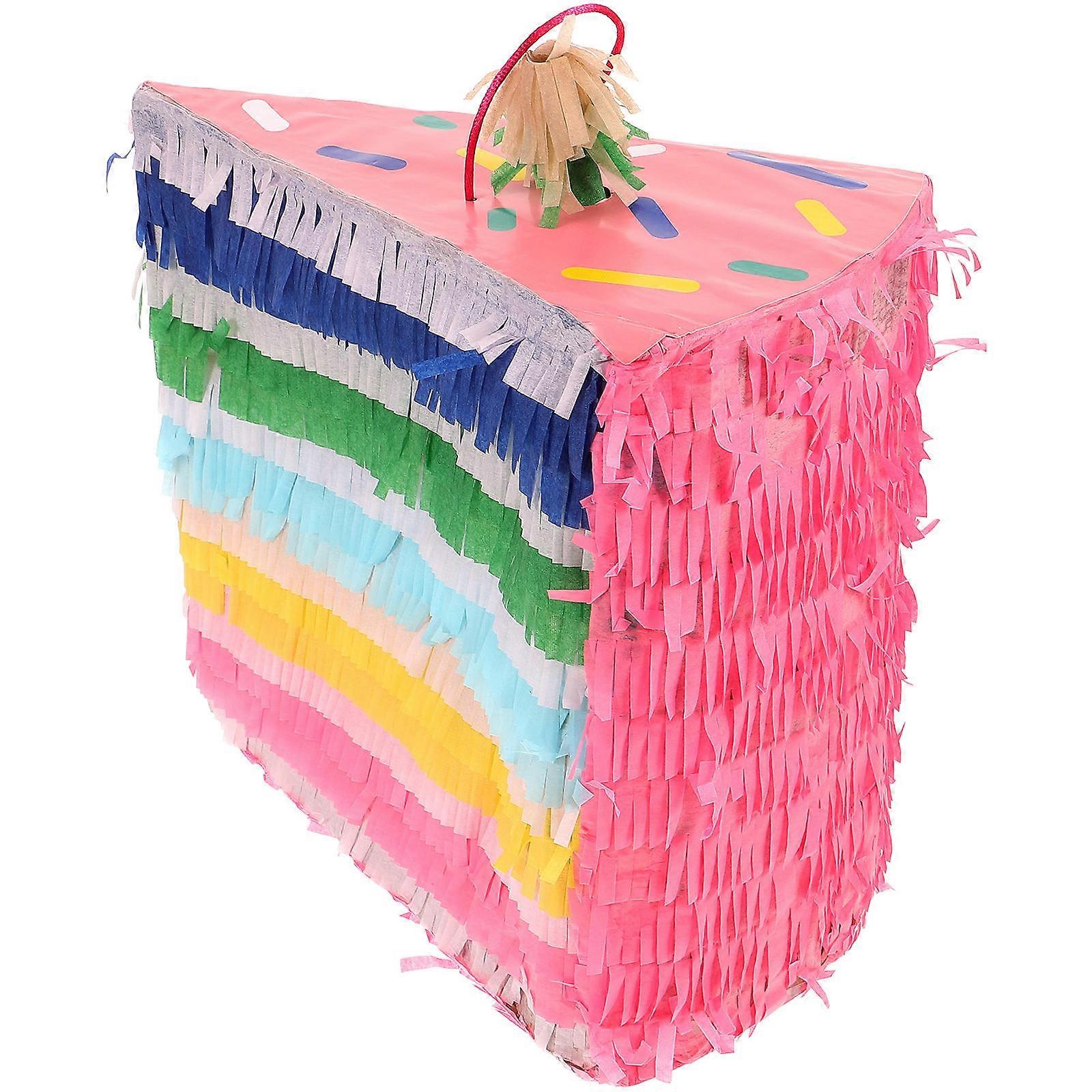 Festival Pinata Cake Shaped Pinata Decoration Birthday Party Supplies 28.00X25.00X14.00CM All Ages Party Game 1Pack