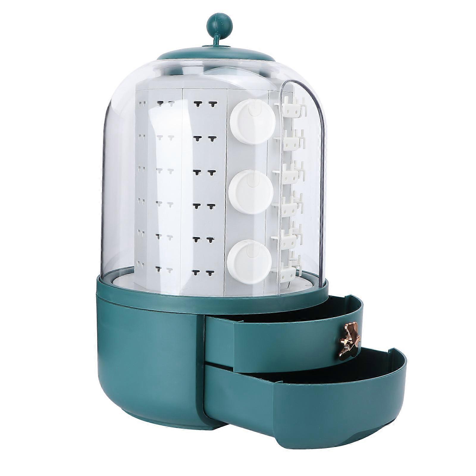 Jewelry Container Rotating Cosmetics Box Simple Design Desk Organization ABS 37x21cm 1Set