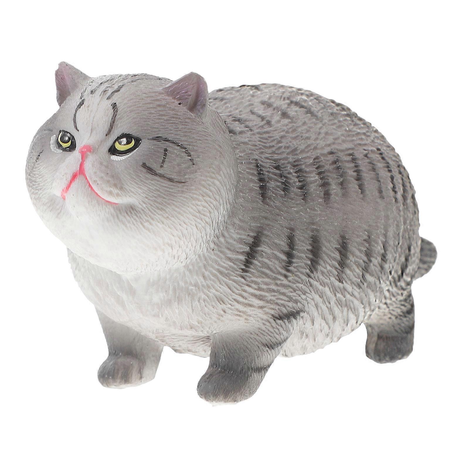 Cat Model Toy Educational Tool Cat Decor Plastic Small Cat Statue 1Set