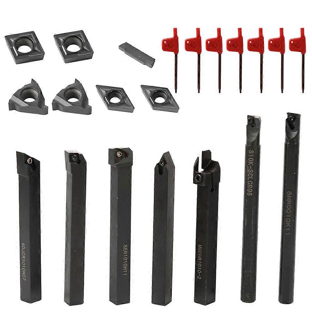 21PCS Solid Carbide Inserts Holder Boring Bar Set with Wrenches Multifunctional Lathe Turning Tools for Precision Machining