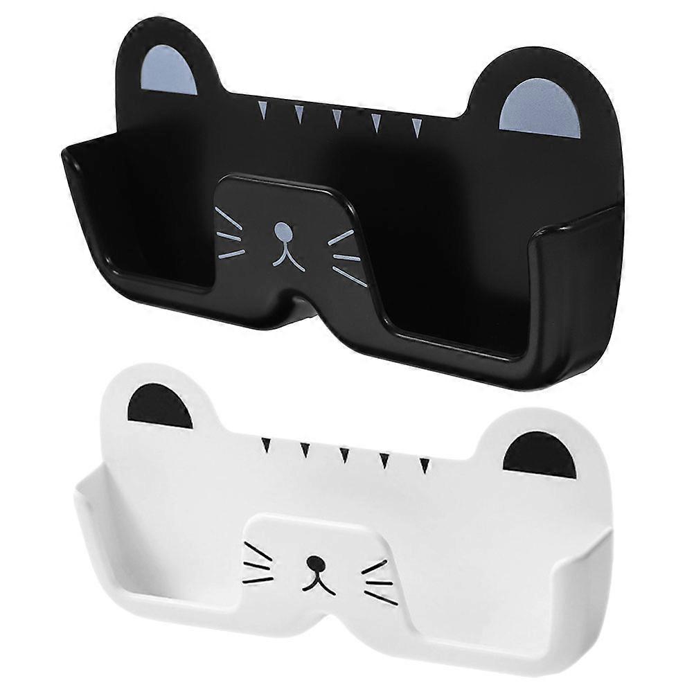 Sunglass Storage Organizer Wall Eyeglass Organizer Cat Shape Eyewear Home Decor White 2Pcs