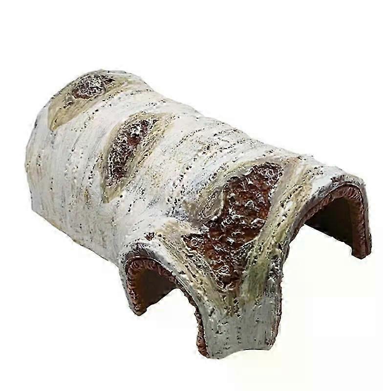 Reptile Hide Cave Small Animal Hideaway Artificial Birch Log Resin Hides Help Breeding Fit For Snakes Lizards Leopard Gecko