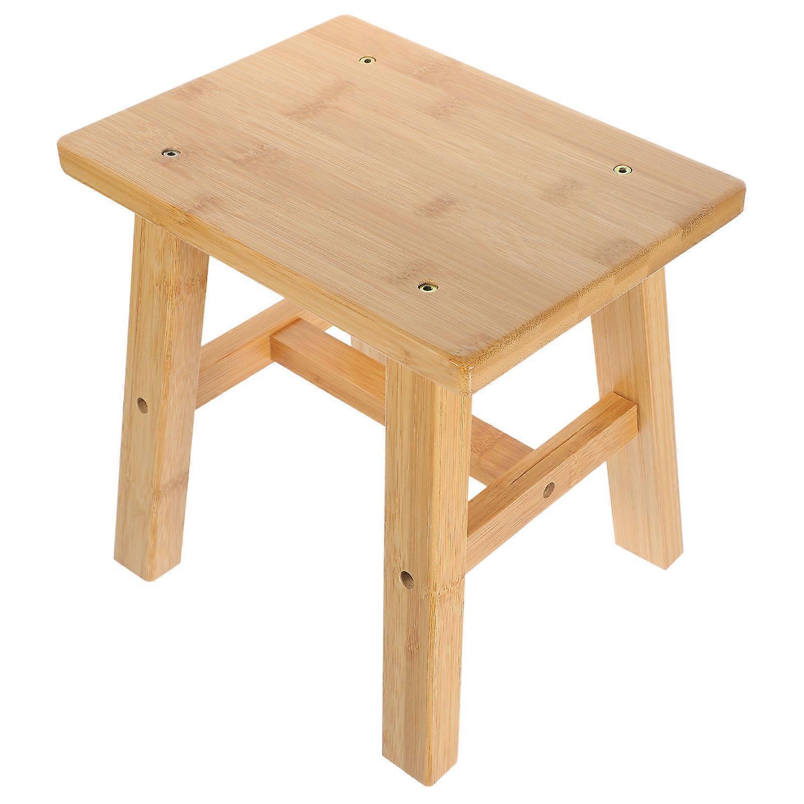 Small Round Stool Bamboo Stool Height Adjustment For Home Use 24.00X24.00X20.00CM 1Pcs