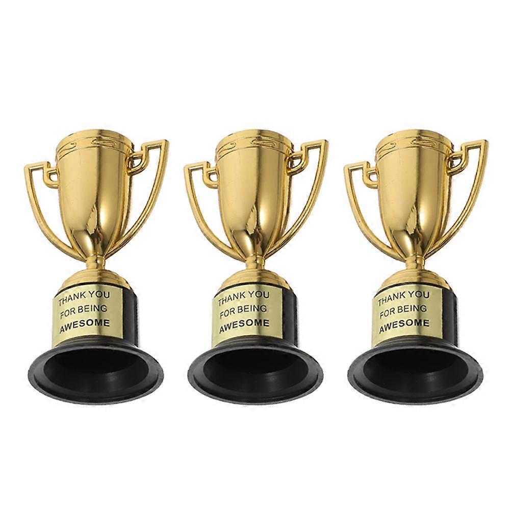 Mini Trophies Gold Trophy for Competitions Elegant Design 3pcs
