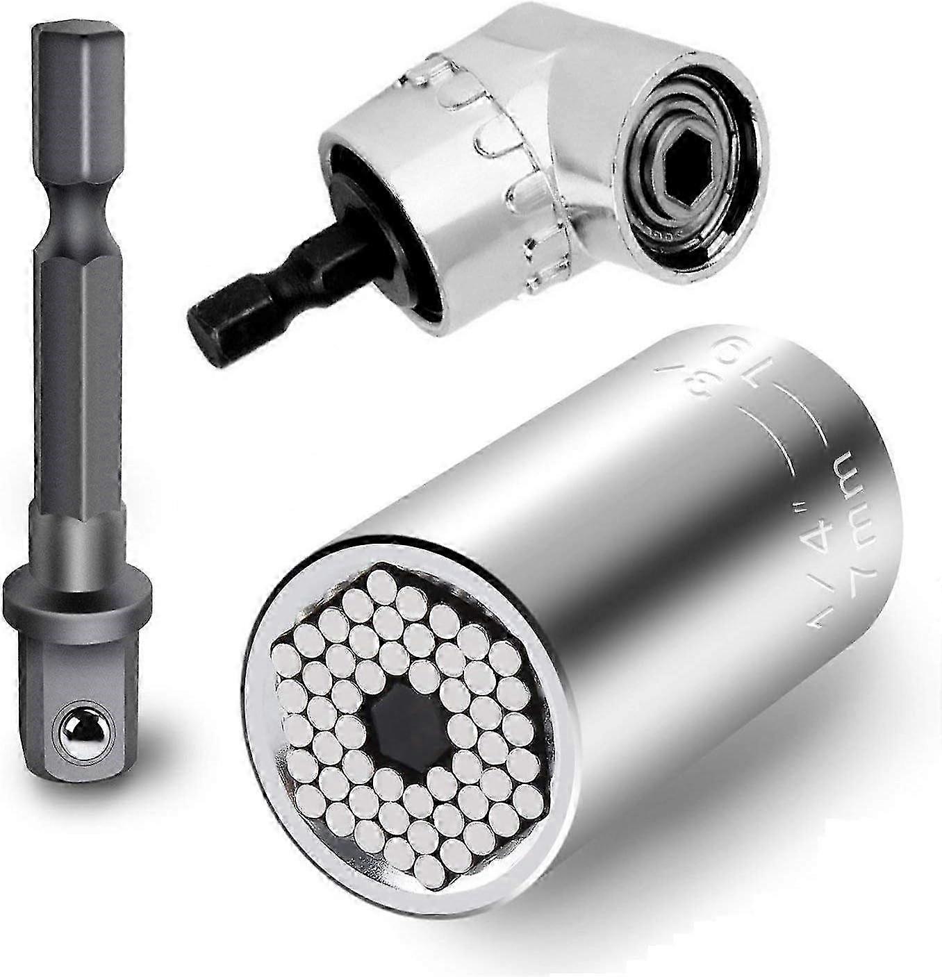 Universal Socket Set, 7-19mm Cordless Ratchet Multi-Function Socket Wrench Set, Screwdriver Set, Hex