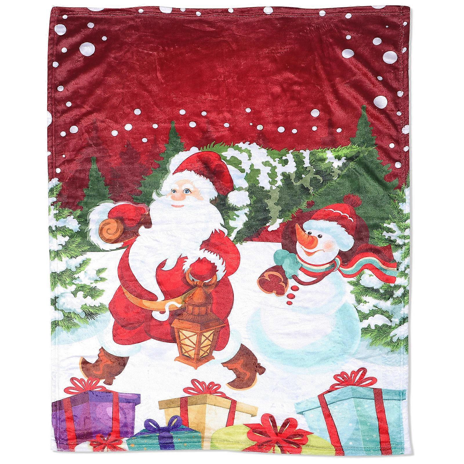 Holiday Blankets Santa Claus for Family Home Owners Couch Bed Sofa Warmth 1Pack