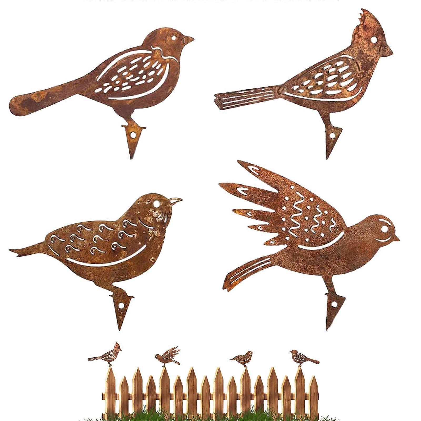 Bird Decoration 4 Pieces with Screw Installation