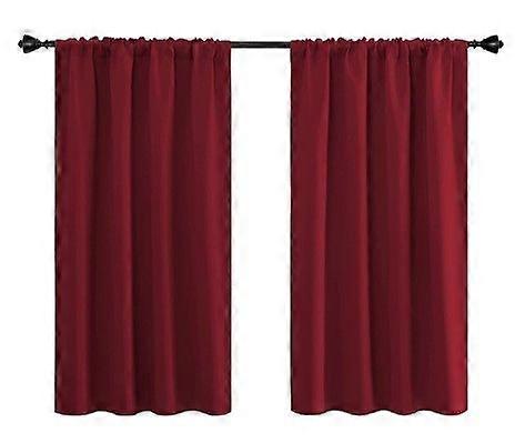 Set of 2 panels persian collection matte finish Not shiny Burgundy solid blackout with rod pocket foam lined window curtain drape R64 84 length