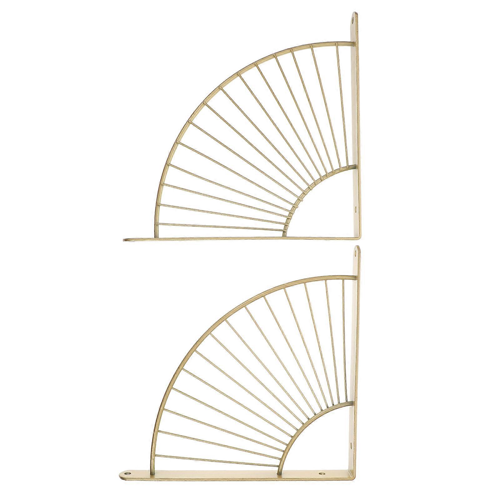 Black Iron Wall Mounted Triangle Shelf Support Bracket for Storage Use 2pcs