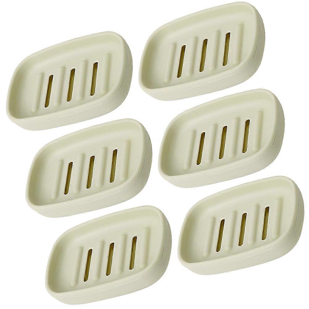 Soap Holder for Travel Leak Proof Lid Drip Tray Portable Soap Storage 6Pcs Green Rectangular