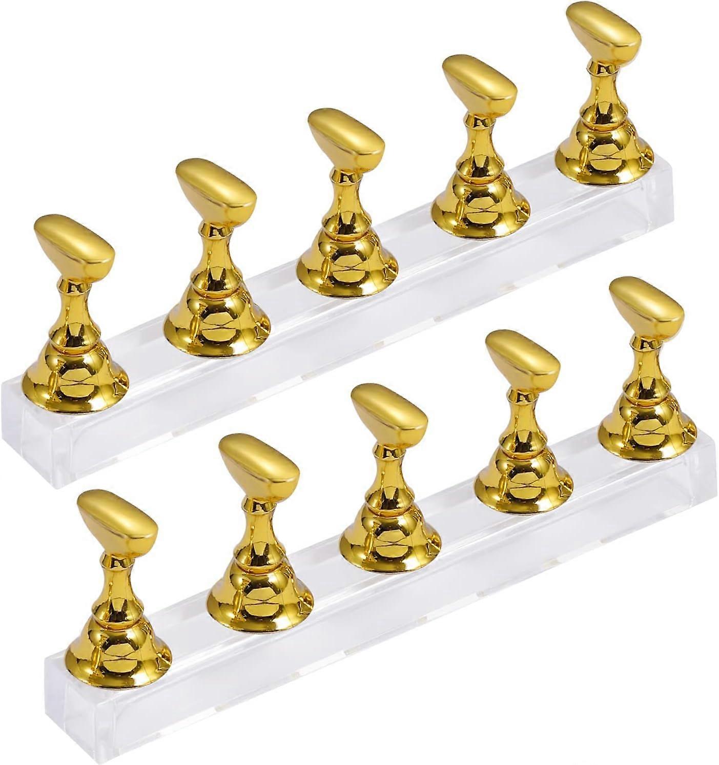 2 Set Nail Stand Display, Magnetic Nail Practice Holder Acrylic Nail Tip Display Stand DIY