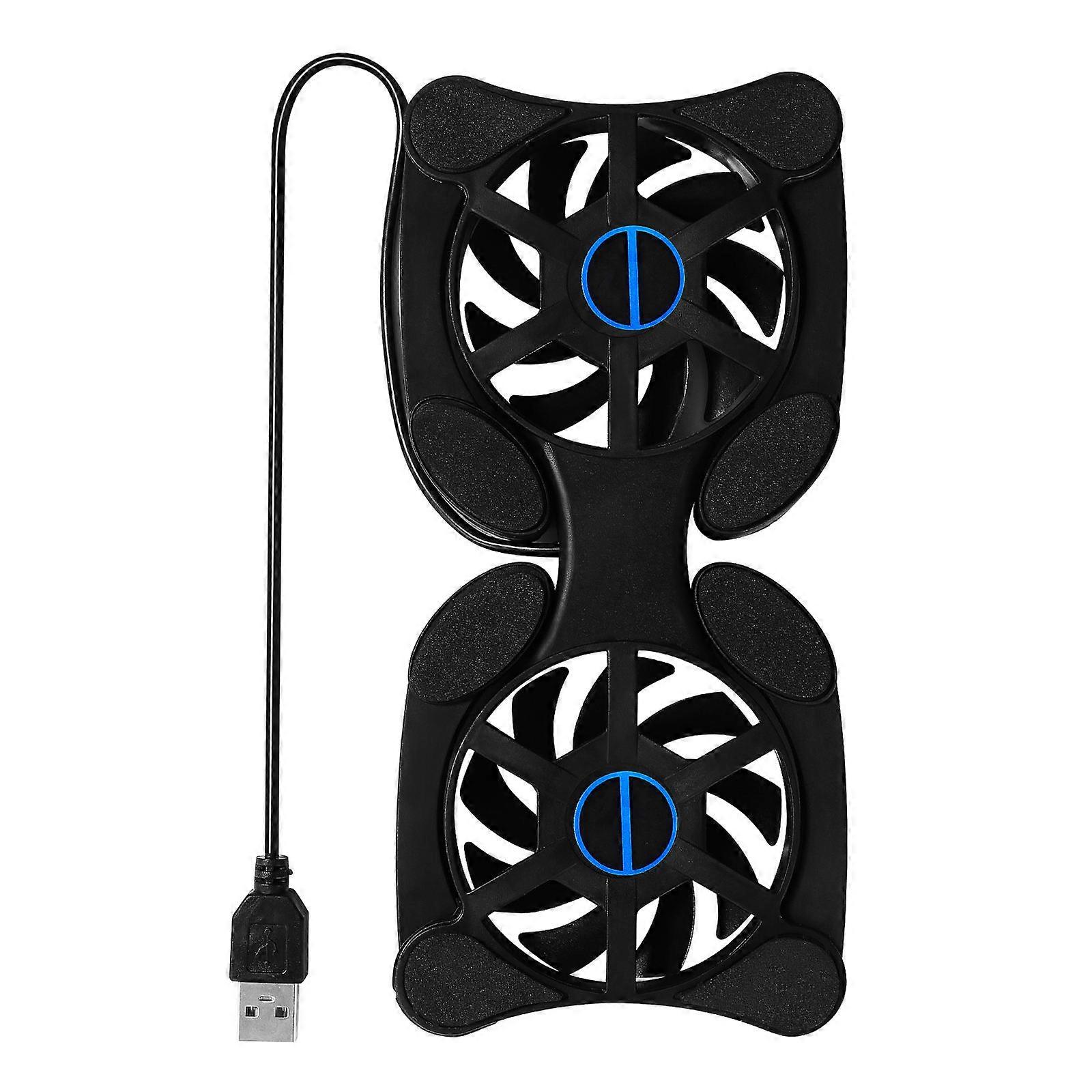 Notebook Cooler Folding Design Black Usb Powered 70mm Fans Cooling System for Office Work 1Set