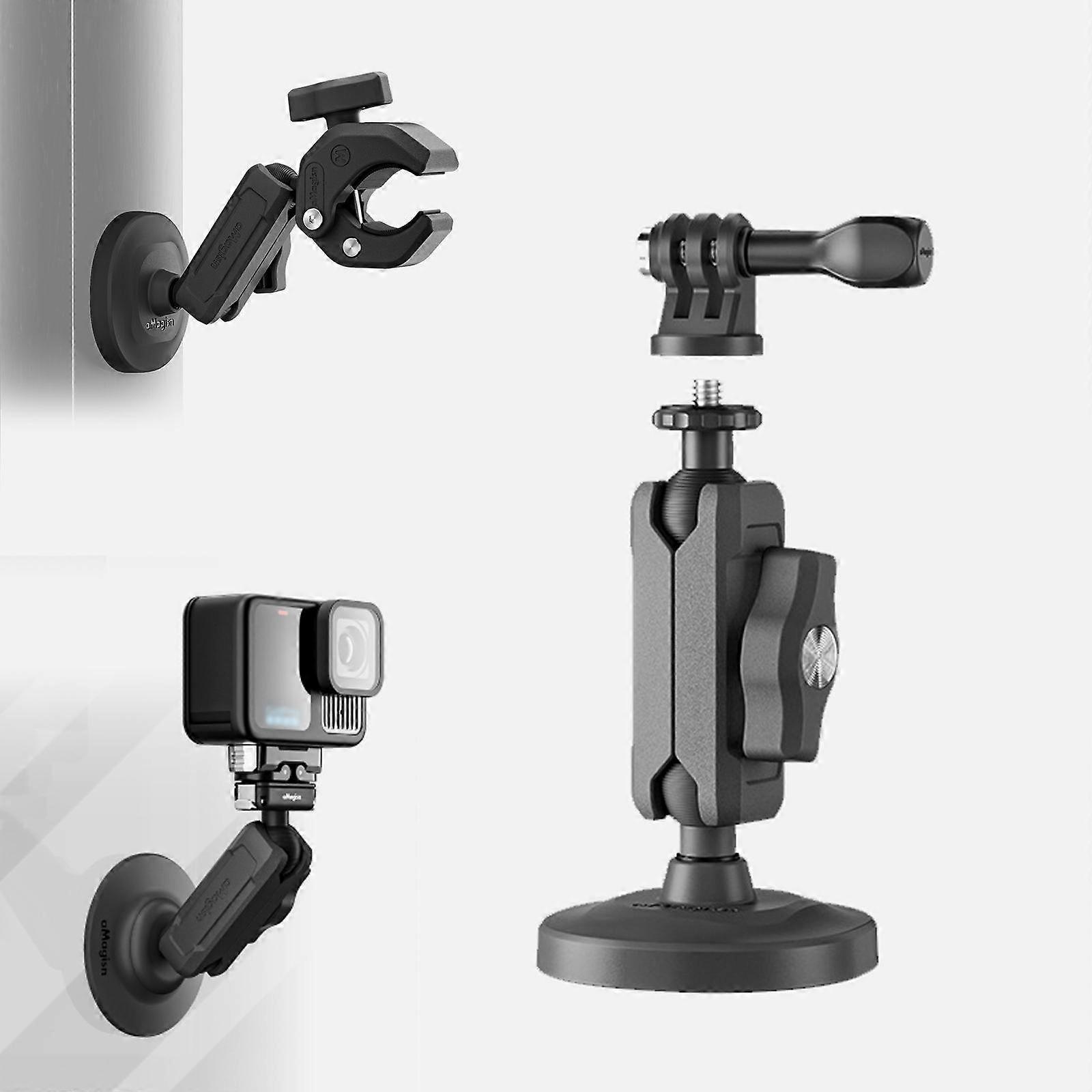قاعدة مغناطيسية بذراع معدني من aMagisn مع رأس كروي مقاس 1/4 بوصة لكاميرات Insta360 و DJI و GoPro