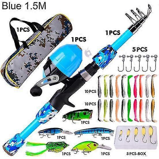 38Pcs/Set Fishing Rod Kit High Sensitivity Easy to Carry Solid Color Good and Reel Combo Suit for Vacation