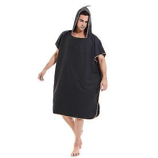 Microfiber Hooded Bath Towel Quick Drying Water Absorbent Double-sided Soft Adults Shower Bathrobe Beach Swimming Clothes Changing Surf Poncho Cloak