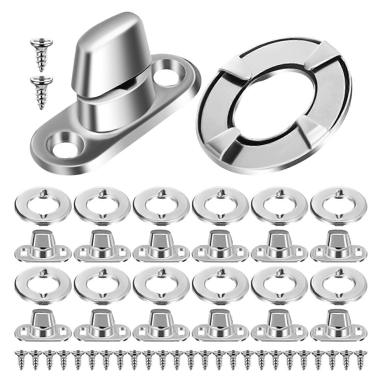 20 ensembles de fixations à œillets de bâche Fixations de bouton tournant Œillet et goujon Vis de montage pour toile Boutons de rotation de fixation marine