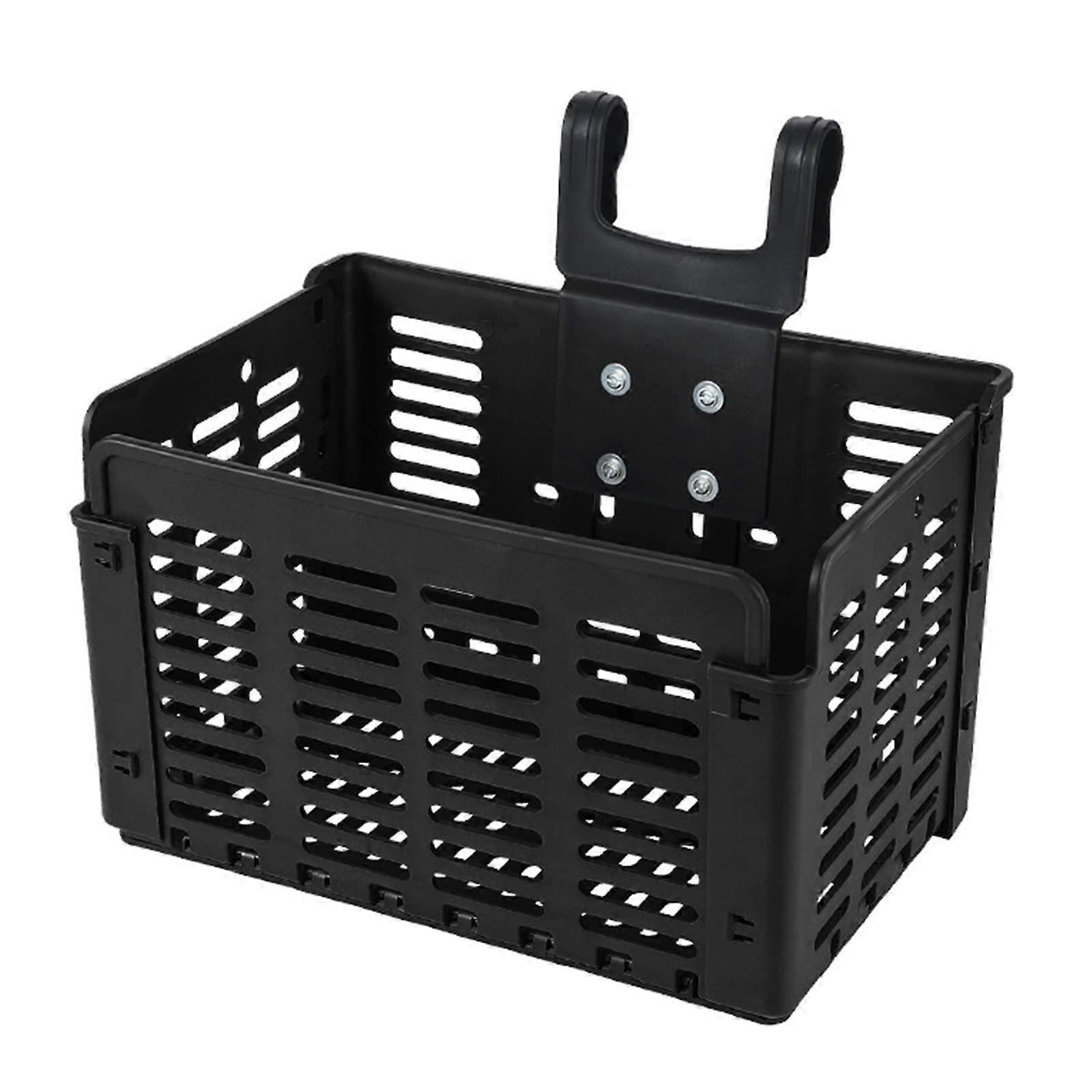 Foldable Bicycle Basket, Luggage Net, Removable, Fits Most Front Bicycle Carriers, Black, PP, 5 kg, 31.5 x 22.5 x 20.5 cm, Handlebar Mount