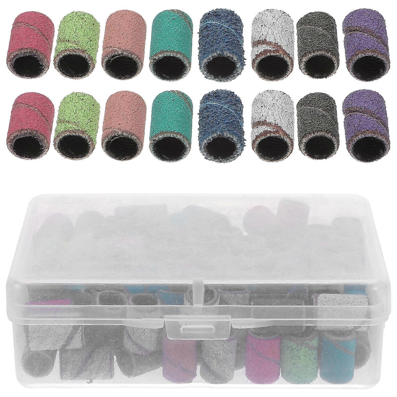 Sanding Bands for Nails Smoothing Nails Spa Salons Assorted Color Removing Gel Nail Dip 100Pcs