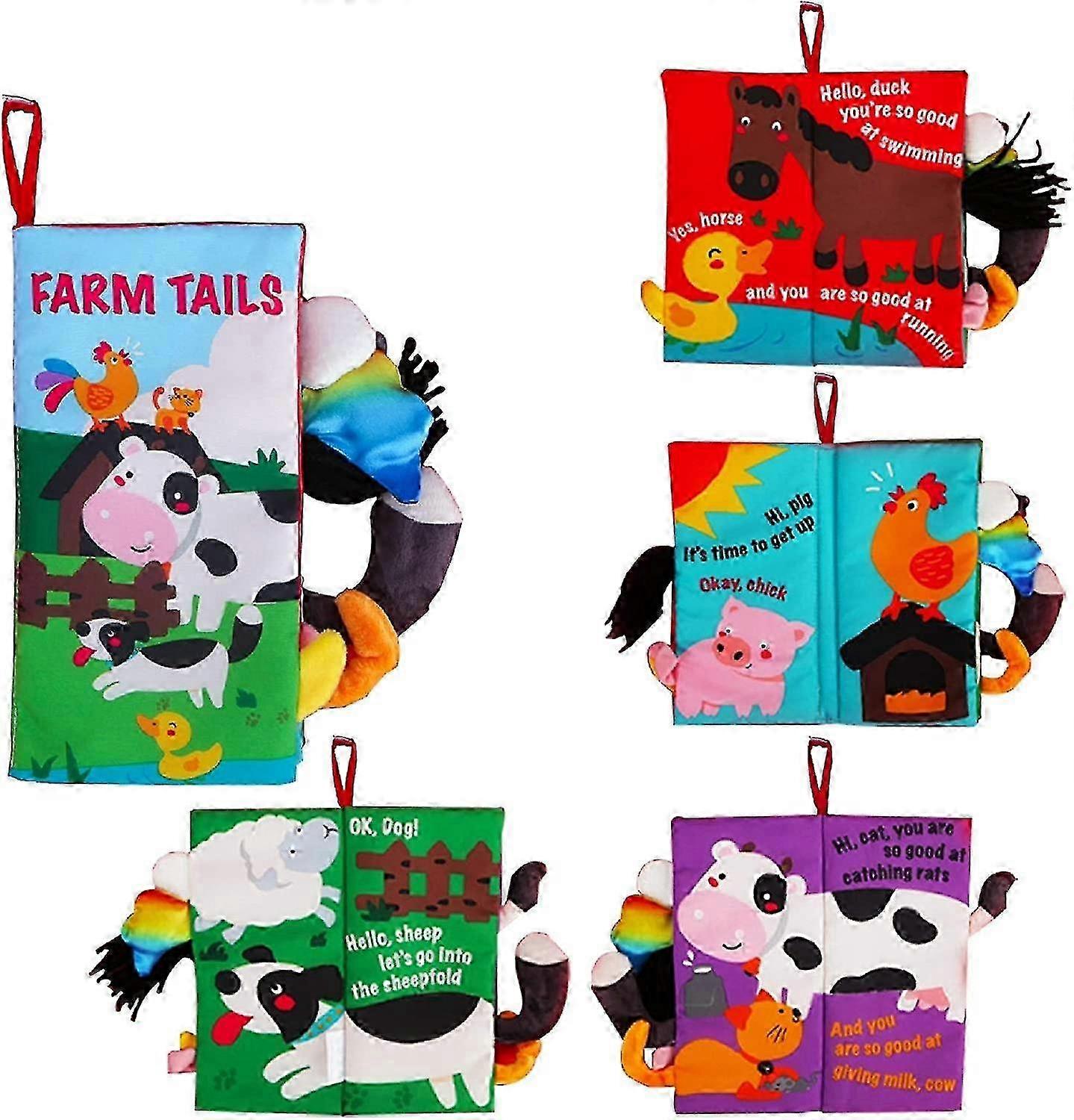 Soft Toys Baby Cloth Books, Touch And Feel Crinkle Books, For Infants and Toddlers, Interactive Stroller Toys