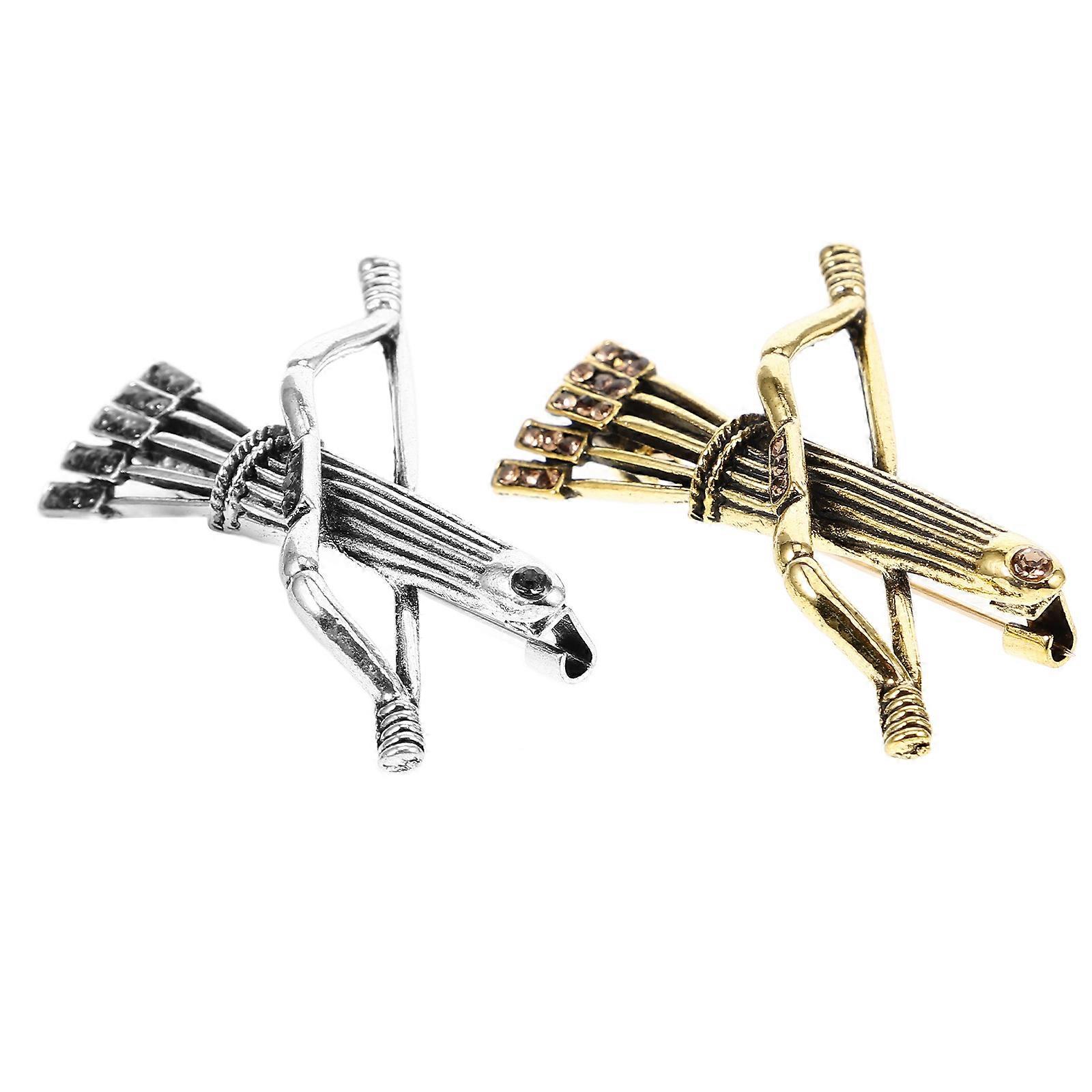 Ruházat Bross Pin Vintage Férfi Bross Pin Bow And Arrow modell Cink ötvözet hajtóka tű a mindennapi élethez 2db