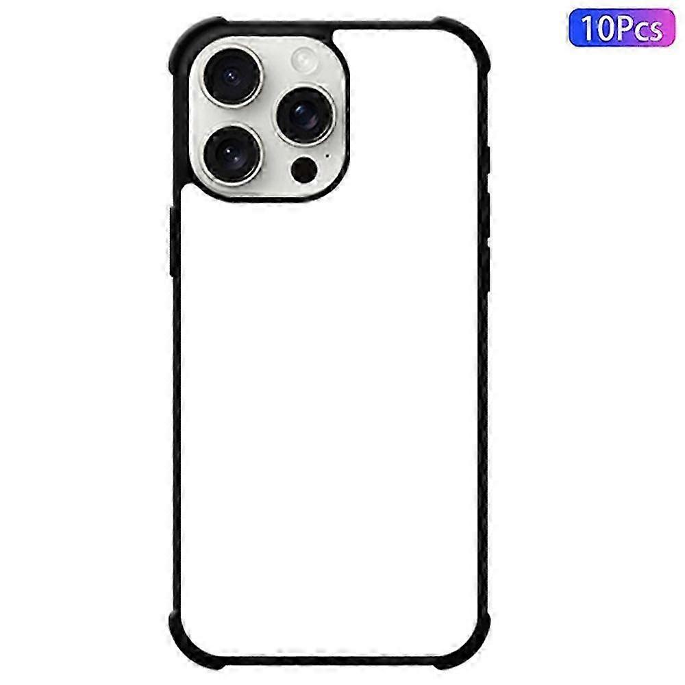 10Pcs / Pack for Suitable Brand Phone Case Four Corners Anti-Drop PC+TPU Cover Support Heat Transfer
