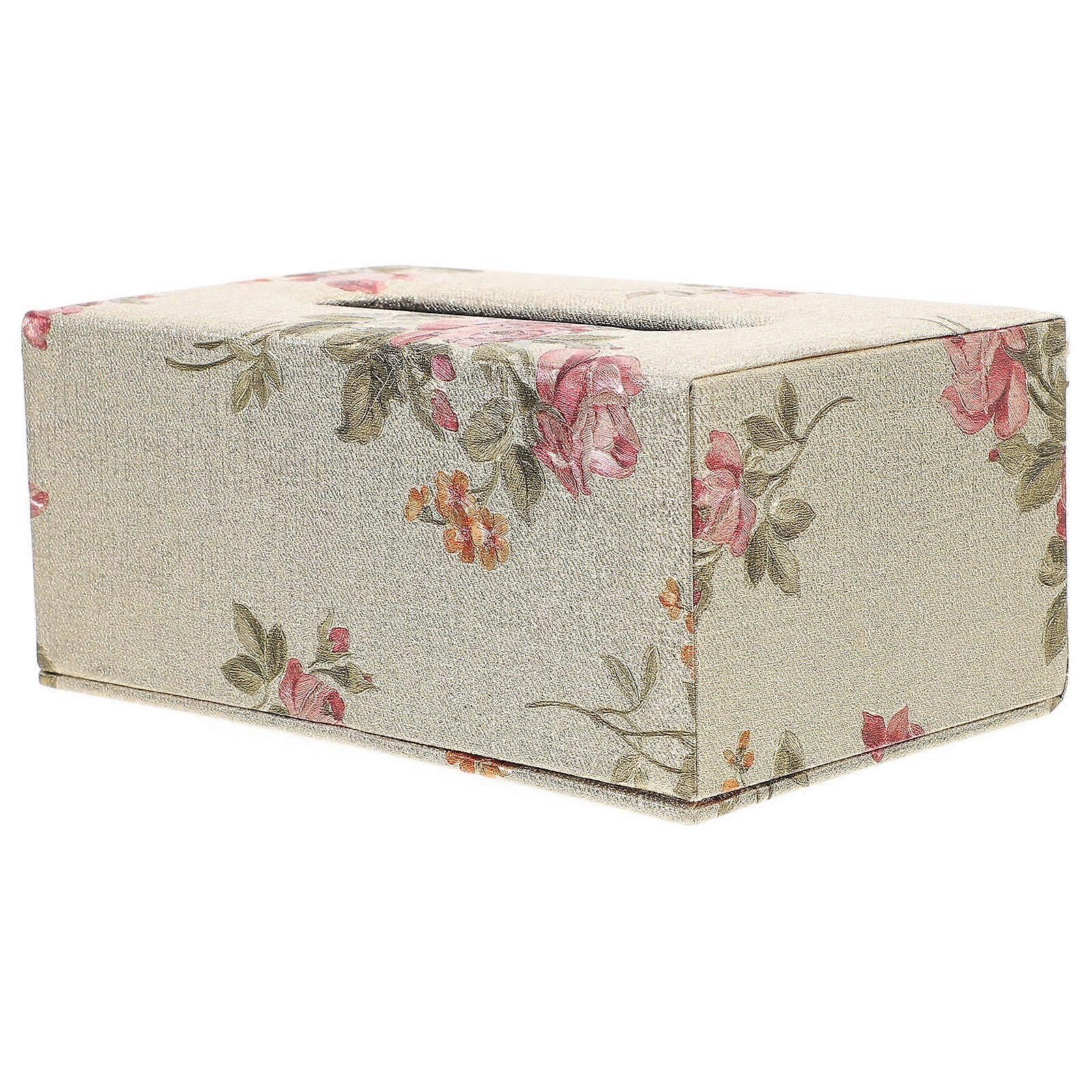 Rectangular Tissue Box Holder Pu Paper Box For Home Hotel Tabletop Napkin Dispenser 1Pack