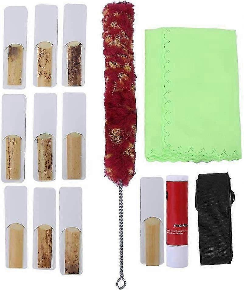 5Pcs Clarinet Key Clarinet with Cleaning Cloth Gloves Reeds Cork Grease Brush