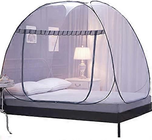 Mosquito net bed tent, 180 cm, portable travel, foldable singledoor (Gray)