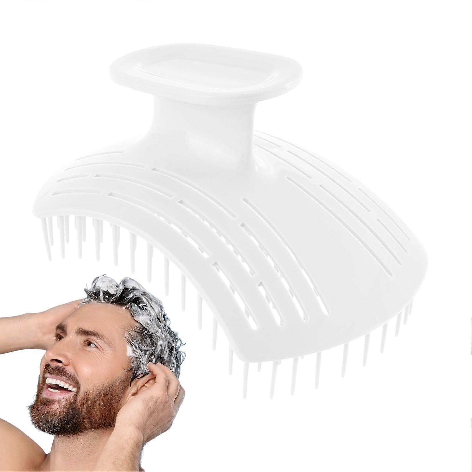 Scalp Exfoliator Scalp Massager Shampoo Brush, Portable AntiItch Scalp Massager Soothing Shampoo Comb for Wellness Shower Hair Care White