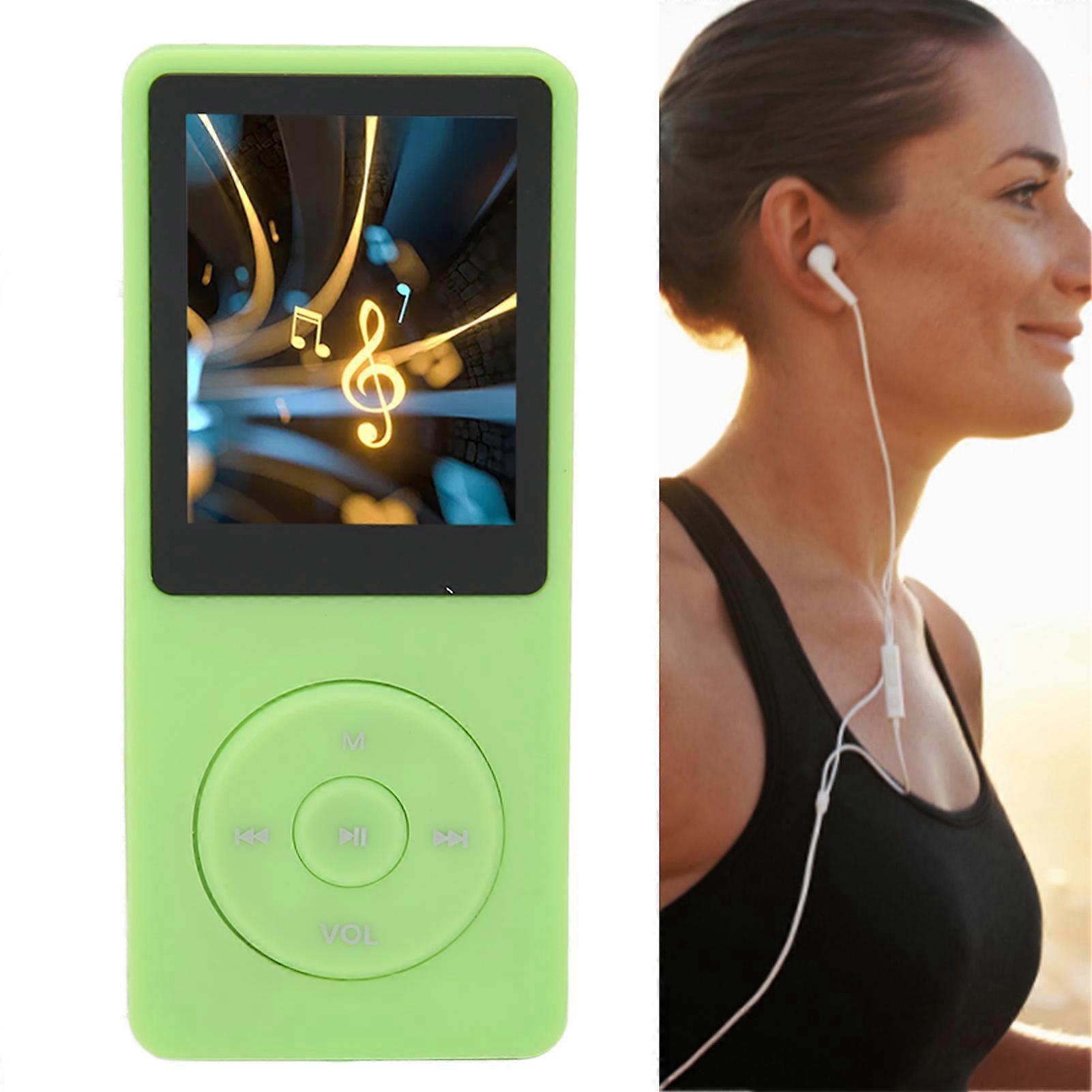 MP3 MP4 Player 1.8in Screen 8GB Memory 64GB Expandable 30 Hours Playback Multi Function Sports Music Player Green