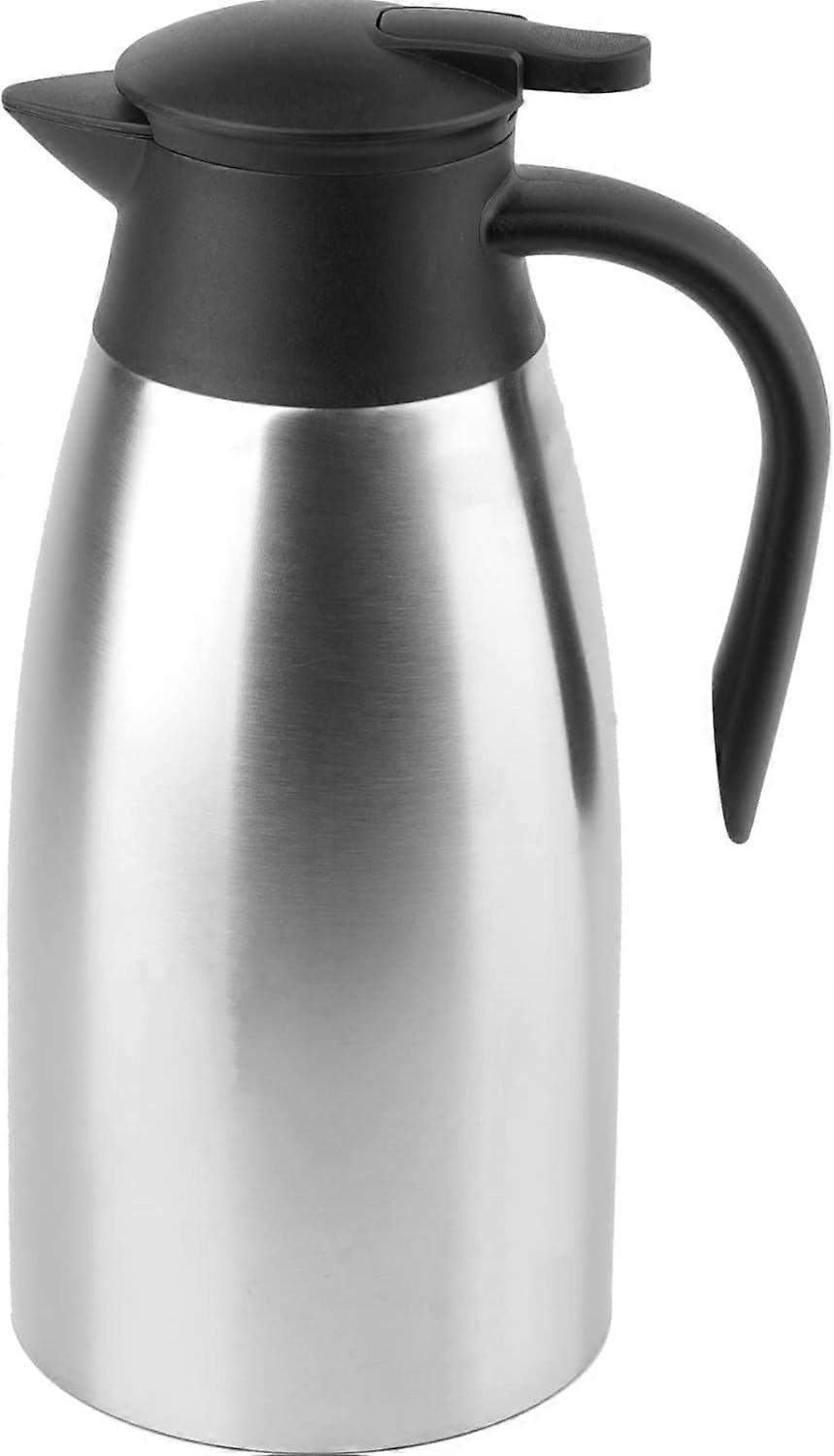 AURA 2L Stainless Steel Insulated Carafes Kettle, Double Walled Insulated Vacuum Flask Dispenser for Tea, Water and Coffee