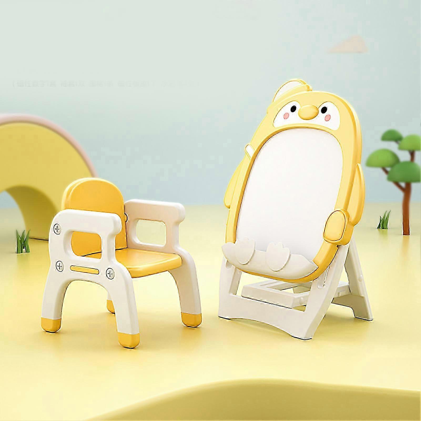 Magnetic Drawing Board Adjustment Height Smoother Drawing Writing Safe Magnetic Graffiti Board With Stand For Kids Yellow