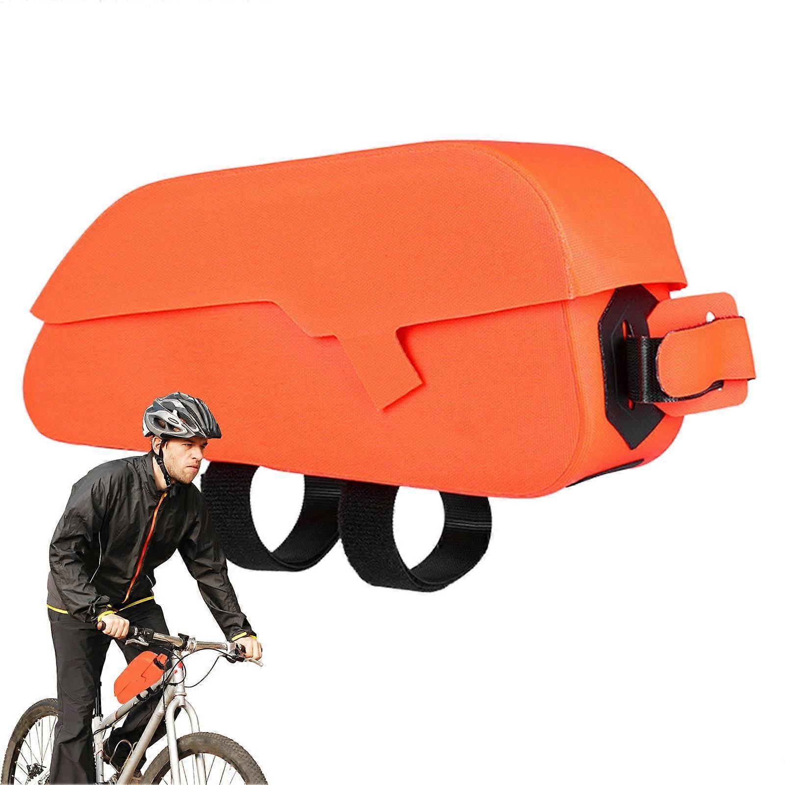 bicycle frame bag, magnetic flap, waterproof T, blackorange, 4XL