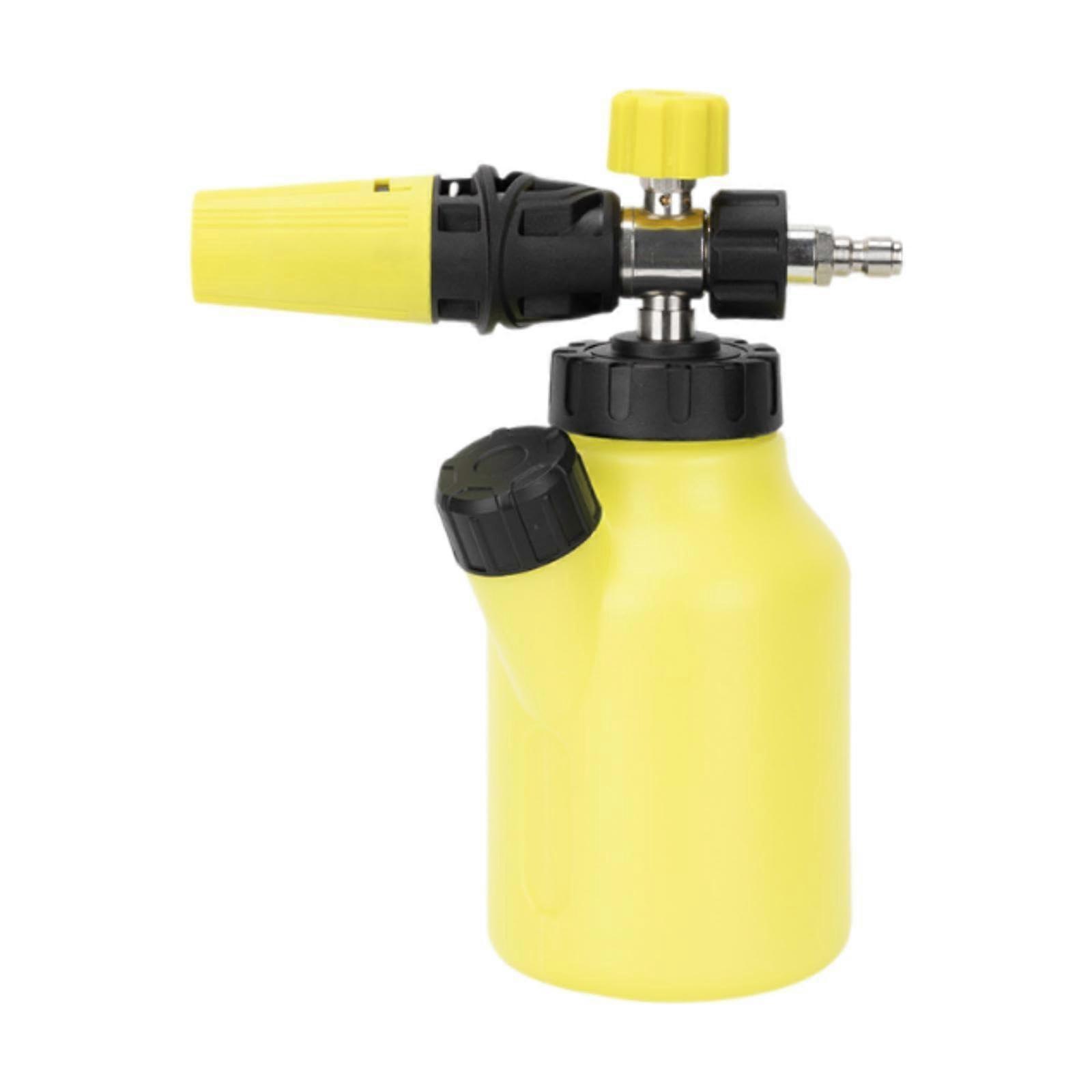 Car Wash Foaming Sprayer Portable Adjustable Nozzle 1L Capacity 1/4In QuickConnect Garden/Window Cleaning Tool