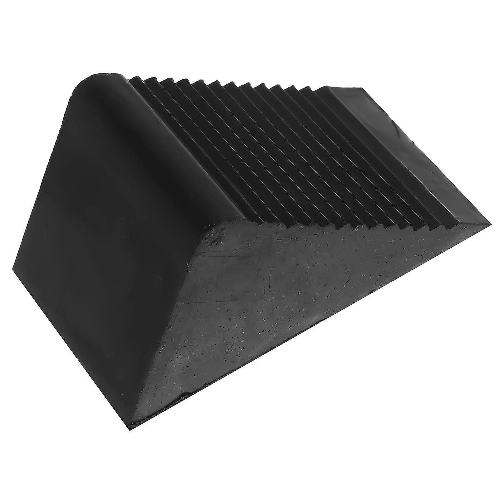 Compact Heavy Duty Rubber Wheel Chock for Trailers & Campers Triangular Vehicle Stopper Block for Stability and Safety