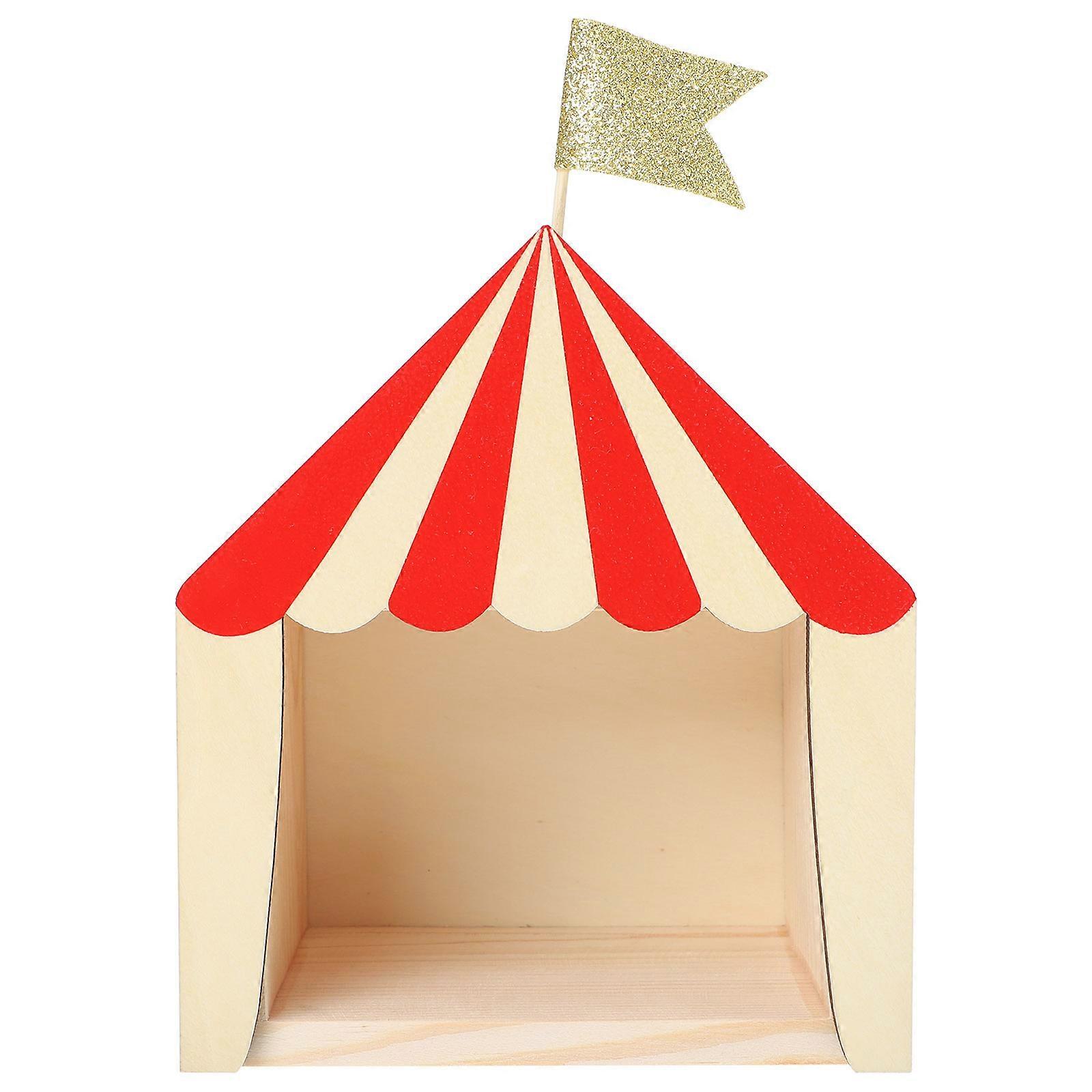 Wooden Storage Box Circus Room Decor Sturdy Design for Nursery Living Spaces Unique Model Display Color