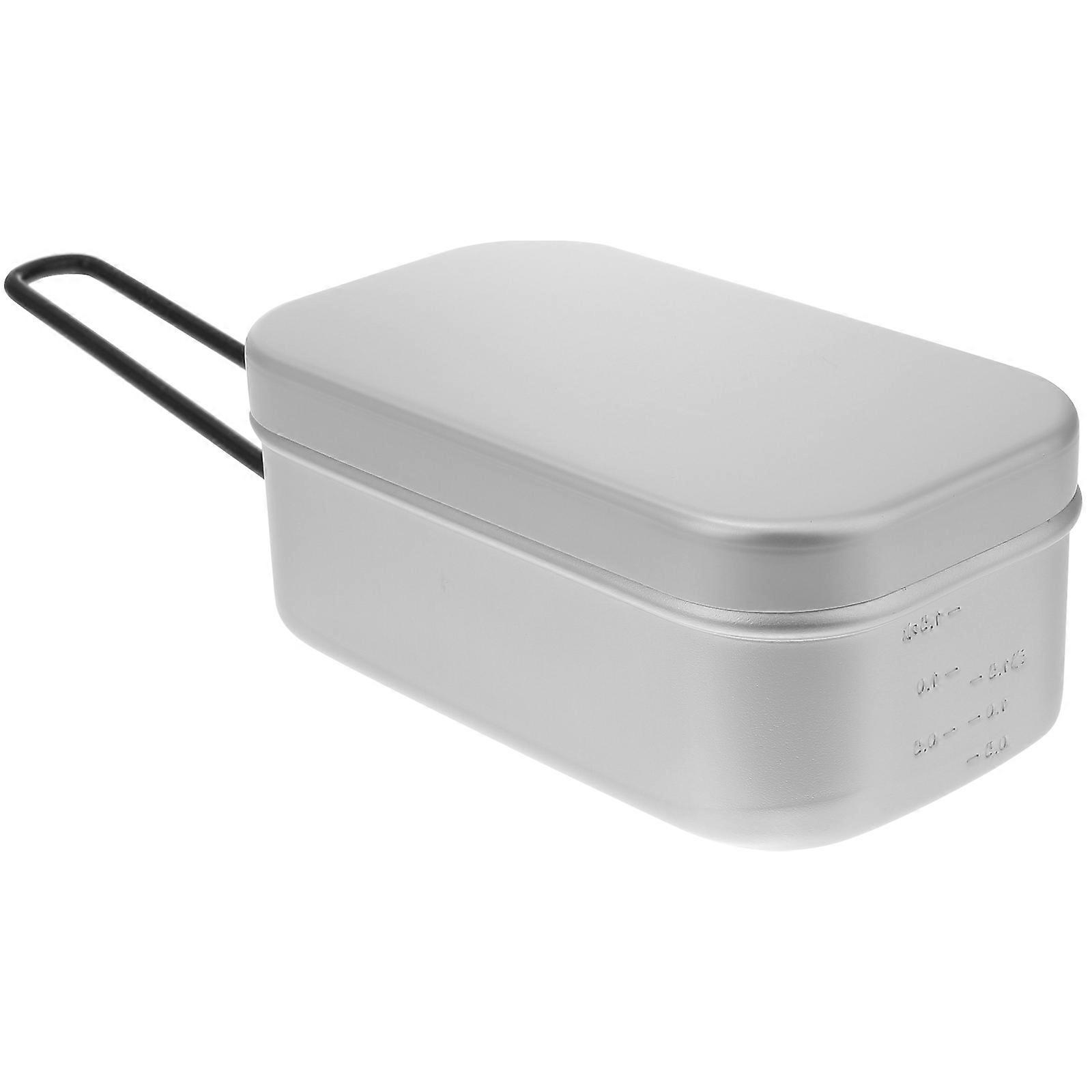 Picnic Tin Container Square Shape Lunch Box For Hikers Campers Food Storage 1Pcs