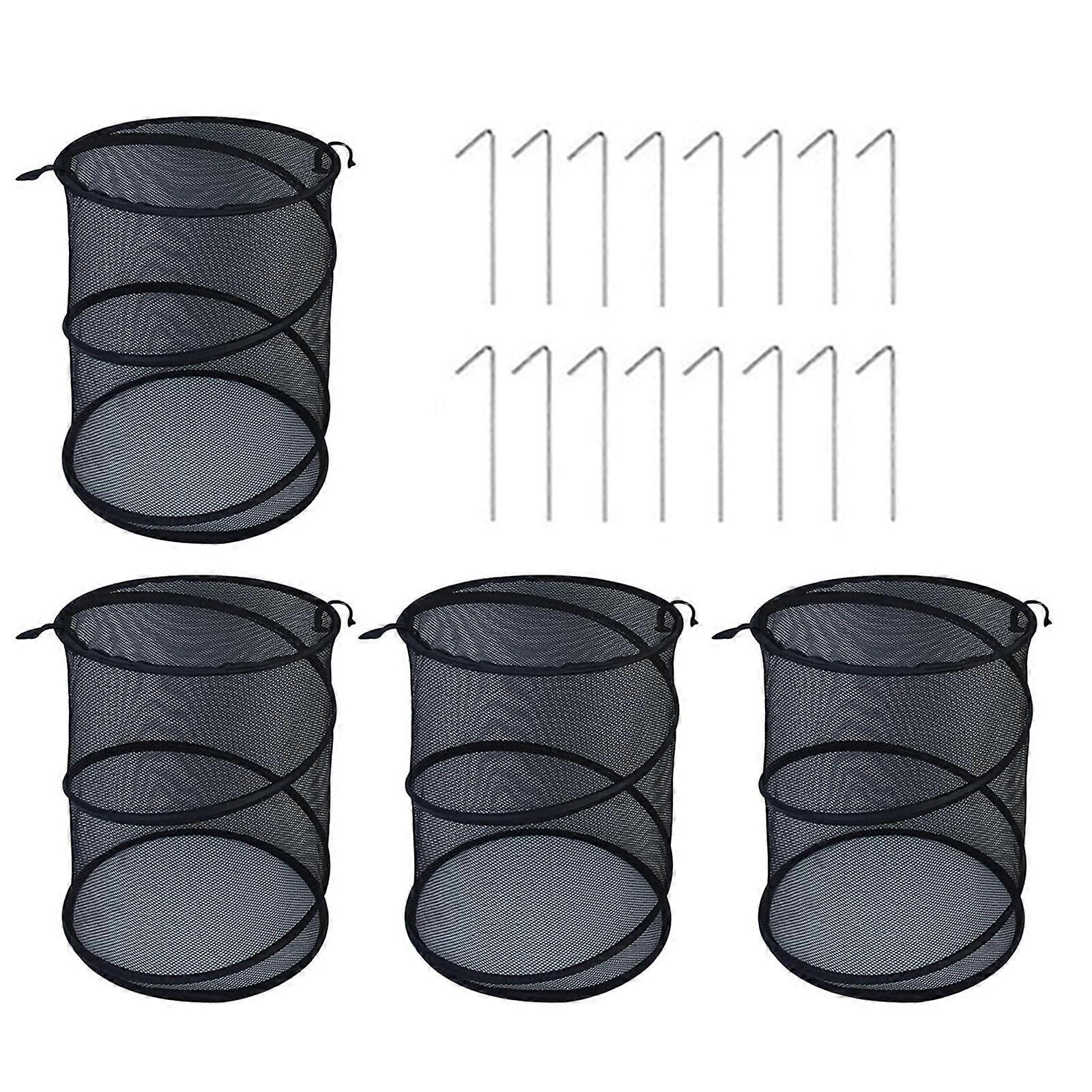 Easy Garden Plant Covers, 40 cm Height, Protective Netting Cage with Stakes, Set of 4 for Garden Protection