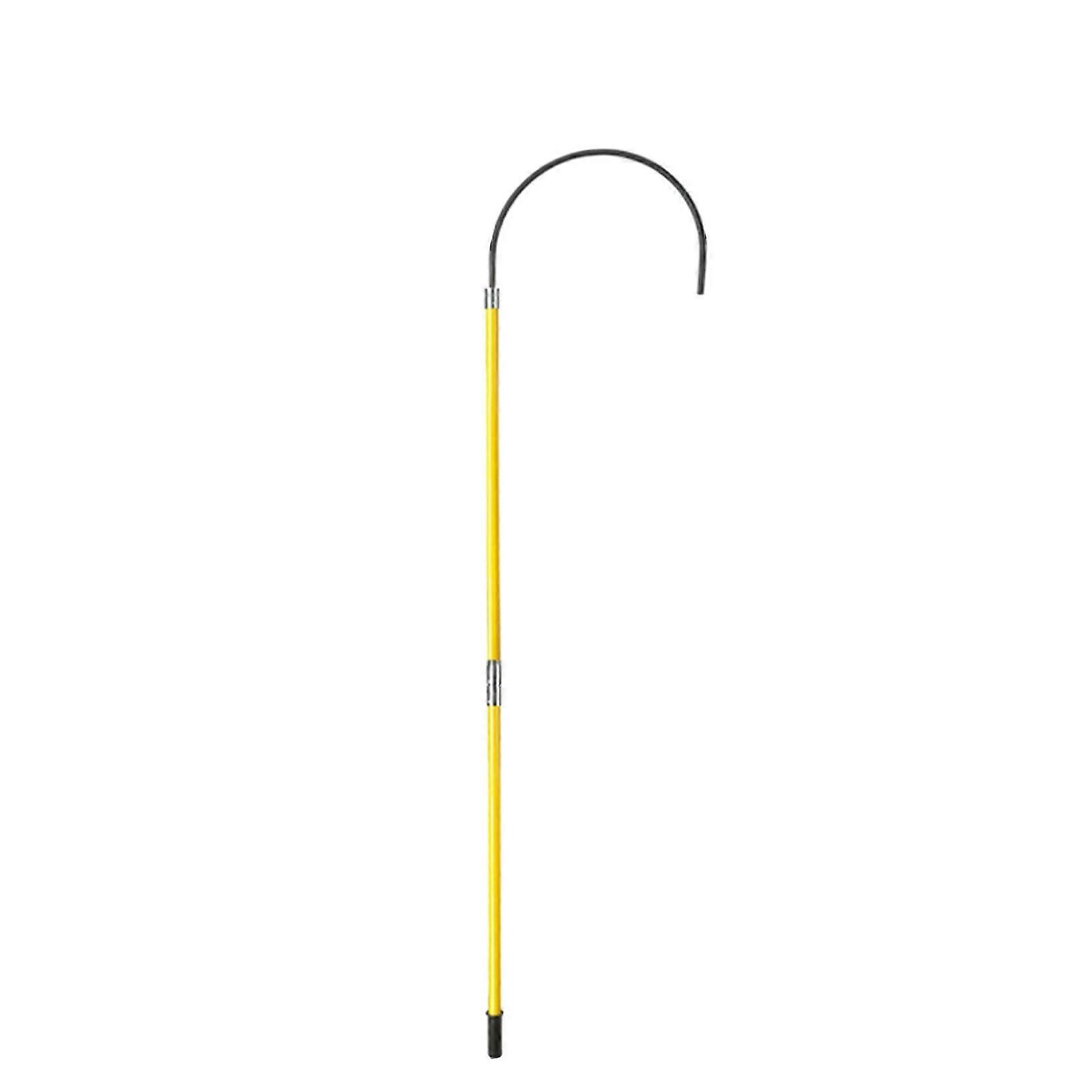 Portable insulated voltage rescue hook, epoxy resin, extendable, 200x51cm, Yellow